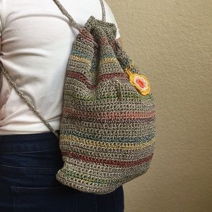 Knit drawstring backpack